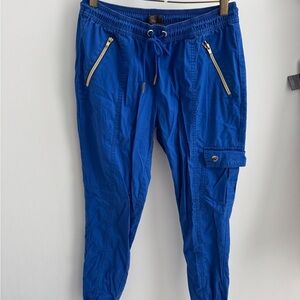 Jaanuu Royal Blue Jogger Scrubs with Gold Zippers